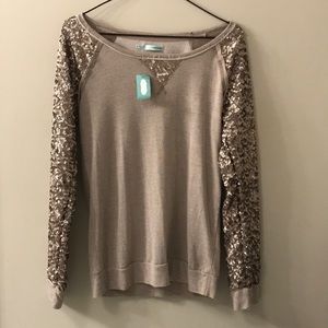 Light brown sequins top